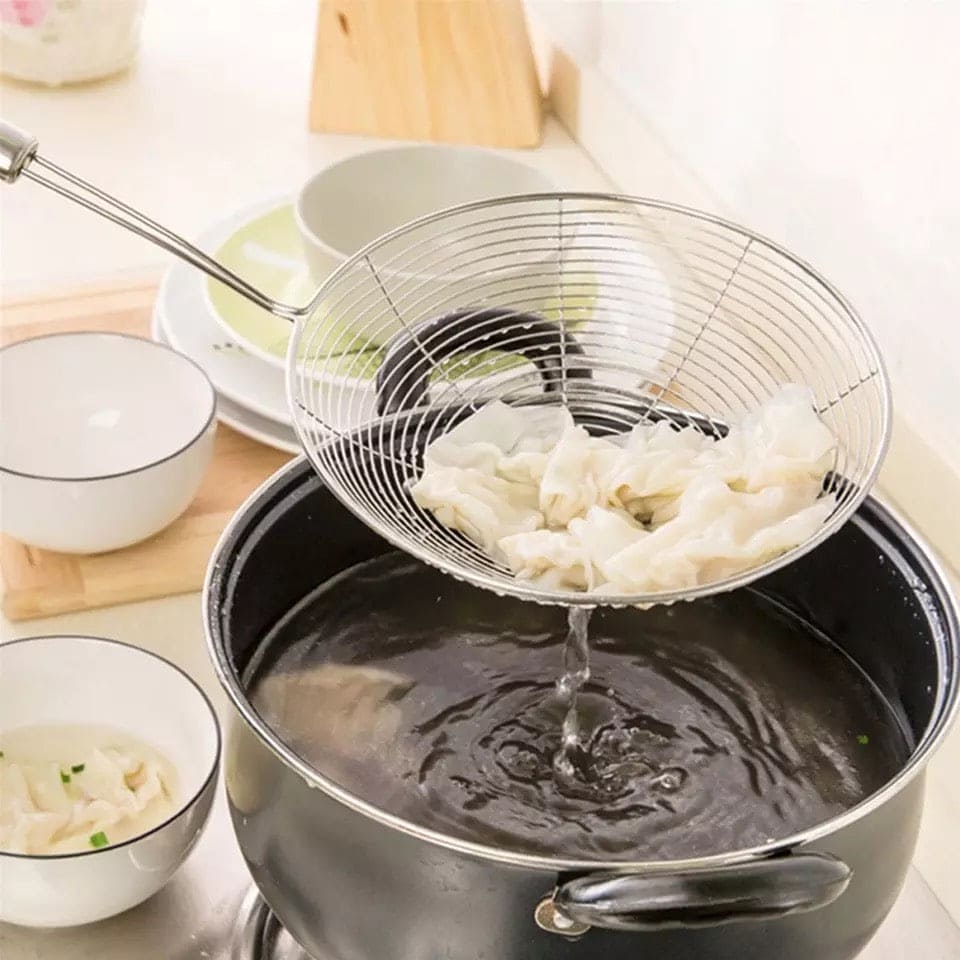 Home Kitchen Strainer, Stainless Steel Oval Skimmer, Oil Pot Food Filter, Round Stainless Steel Frying Food Colander With Long Handle, Dumplings Chaffy Dish Strainer, Kitchen Noodle Scoop Fried Strainer, Wire Fine Mesh Oil Strainer Home Kitchen Strainer, Stainless Steel Oval Skimmer, Oil Pot Food Filter, Round Stainless Steel Frying Food Colander With Long Handle, Dumplings Chaffy Dish Strainer, Kitchen Noodle Scoop Fried Strainer, Wire Fine Mesh Oil Strainer